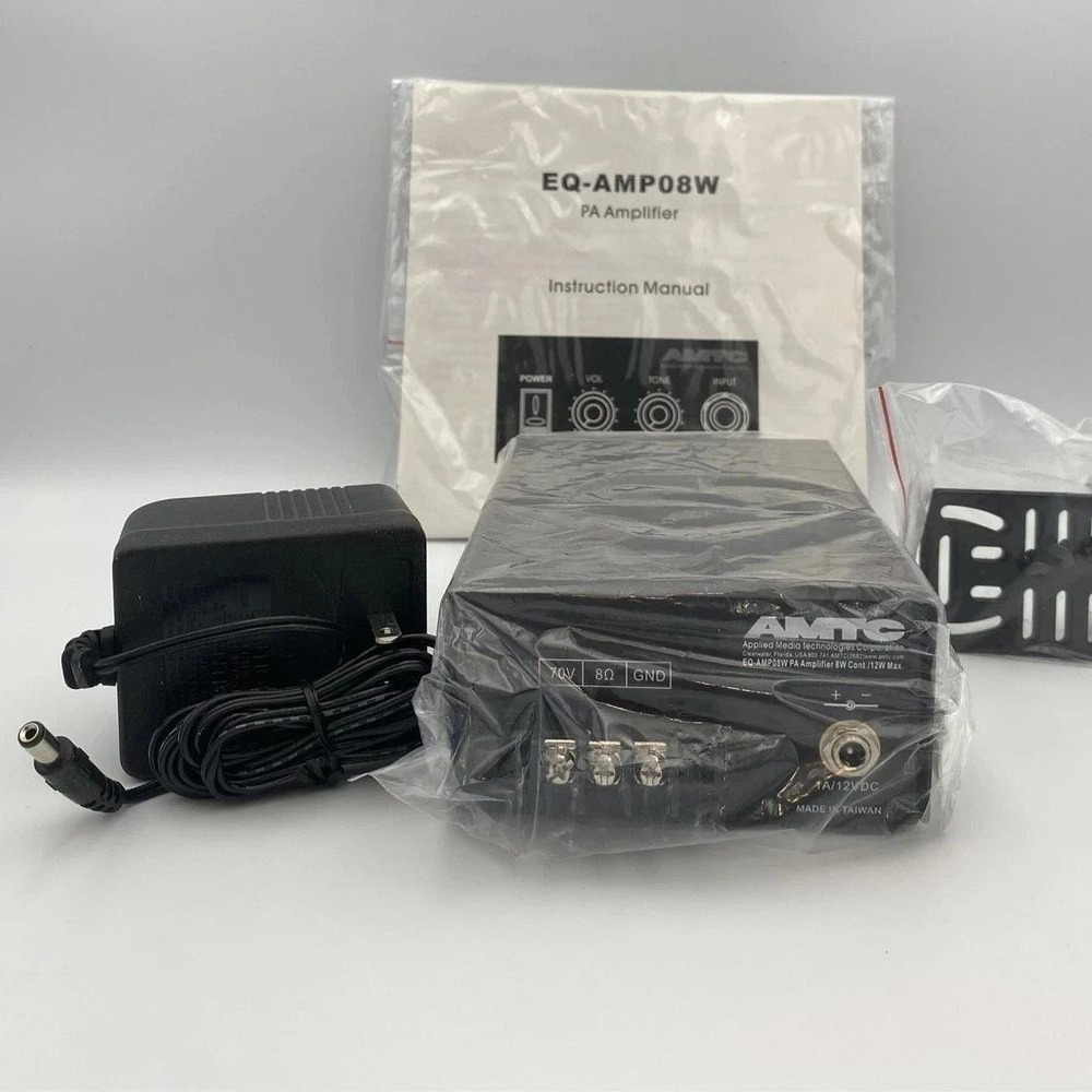 AMTC Applied Media Technologies Corporation PA Amplifier 8W Cont./12W EQ-AMP08W - Picture 1 of 8